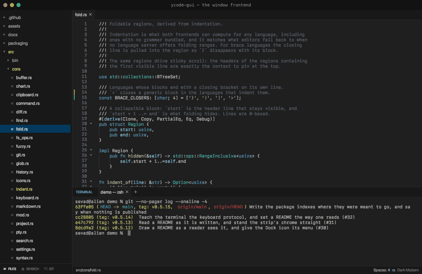 Dark Modern in the window frontend