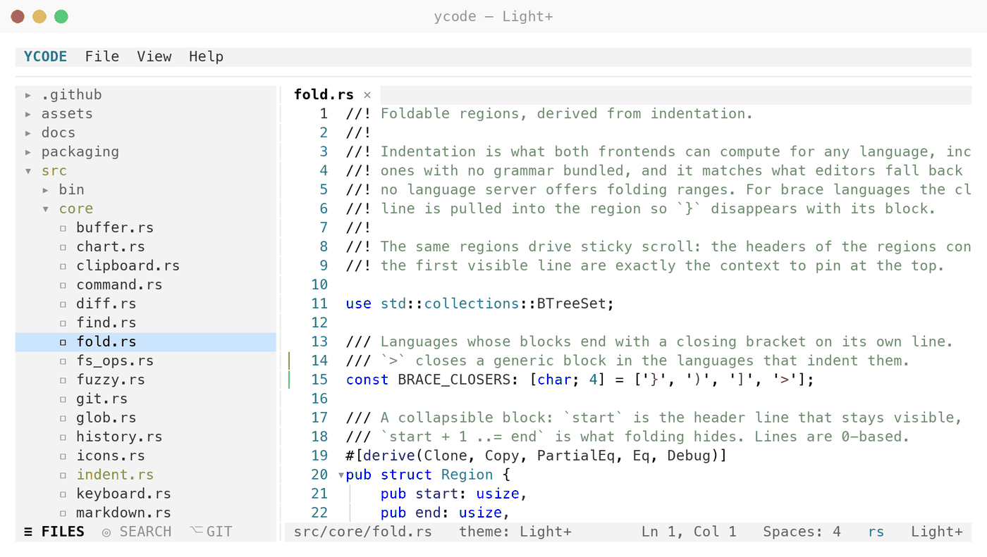 Light+ in the terminal frontend