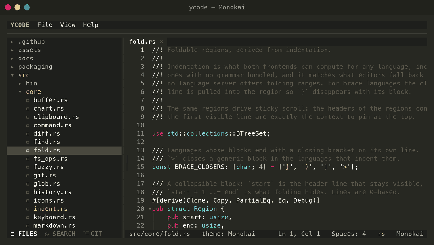 Monokai in the terminal frontend
